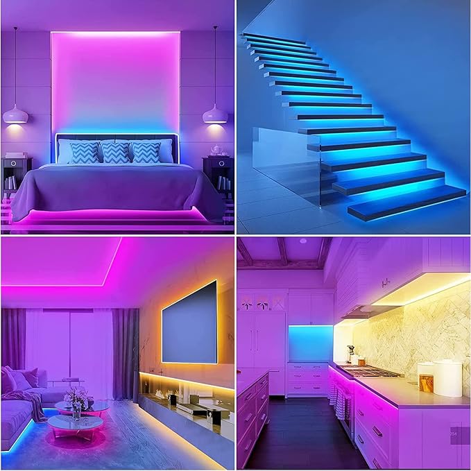 LED Strip Lights 150ft, Smart LED Lights Kit Remote and App Controlled Music Sync RGB Color Changing LED Lights for Bedroom Room Home Décor