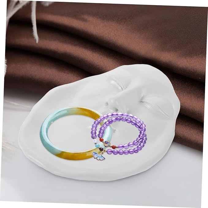 Cabilock Stylish Face Tray for Jewelry and Candle Storage Versatile Vanity Decor for Room Bathroom and Bedroom Minimalist Design for Modern Aesthetic