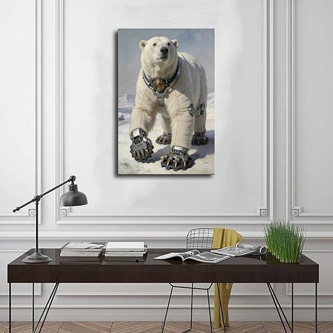 Framed Futuristic Fantasy Wall Art for Living Room TV Wall Modern Tech Style Home Decor 16x24inch(40x60cm)