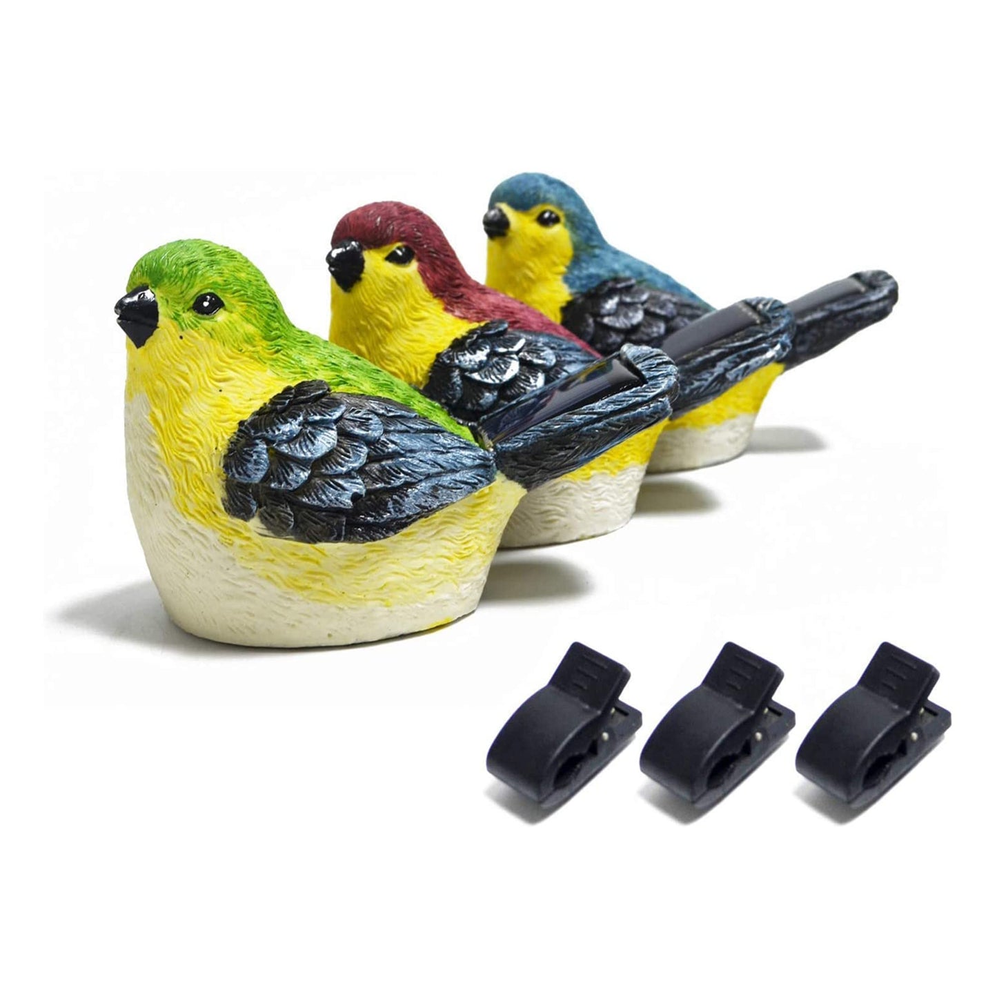 JZSTOM Solar Outdoor Lights Bird Garden Statues Decor,Bird Figurine Lights with Powered LED, Housewarming Birthday Gifts for Women, Mom (3 Pack)