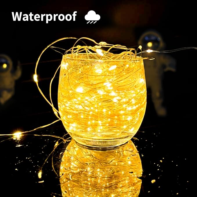 2 Pack Solar Fairy Lights Outdoor, 33 Feet 100 LEDs 8 Modes String Lights for Outside, Waterproof Solar Outdoor Light for Patio Yard Christmas Tree Halloween Wedding Party Decorations, Warm White