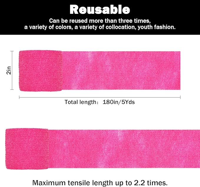 Bandages First Aid Tape Cohesive Bandage First Aid Bandages Cohesive Wrap Adhesive Bandage Self Adherent Cohesive Wrap Bandages Colorful Bandages (Mix6-B, 2-Inch)