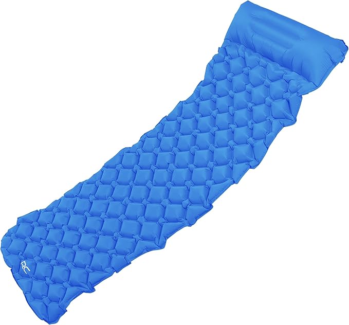 RC Camping Sleeping Mat - 1.1lb Inflatable Camping Pad with Pillow Backpacking Air Mattress Sleeping Bag Camp Pad