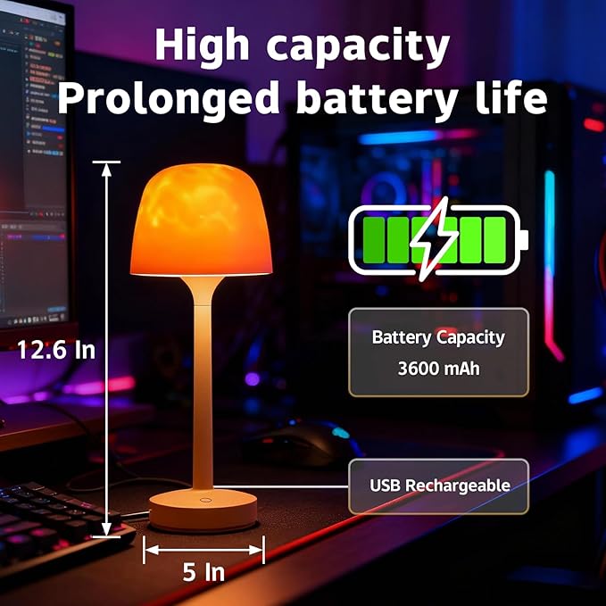 Waterproof Shower Lamp, Spa-Like Bathroom Light, Rechargeable Cordless Lamp with Touch & Remote Control, 16 Color Ocean Wave Projector, Shower Light for Inside Shower & Bathtub