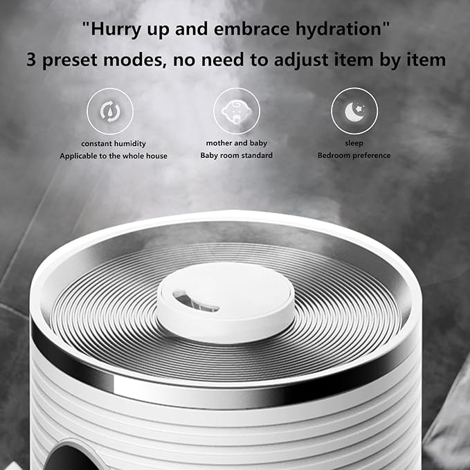 Floor-Standing Air Humidifier for Home Living Room and Bedroom with Water Pump Smart WiFi Humidifier Large Capacity Large Mist Volume UV Purification Atomizer(Black)