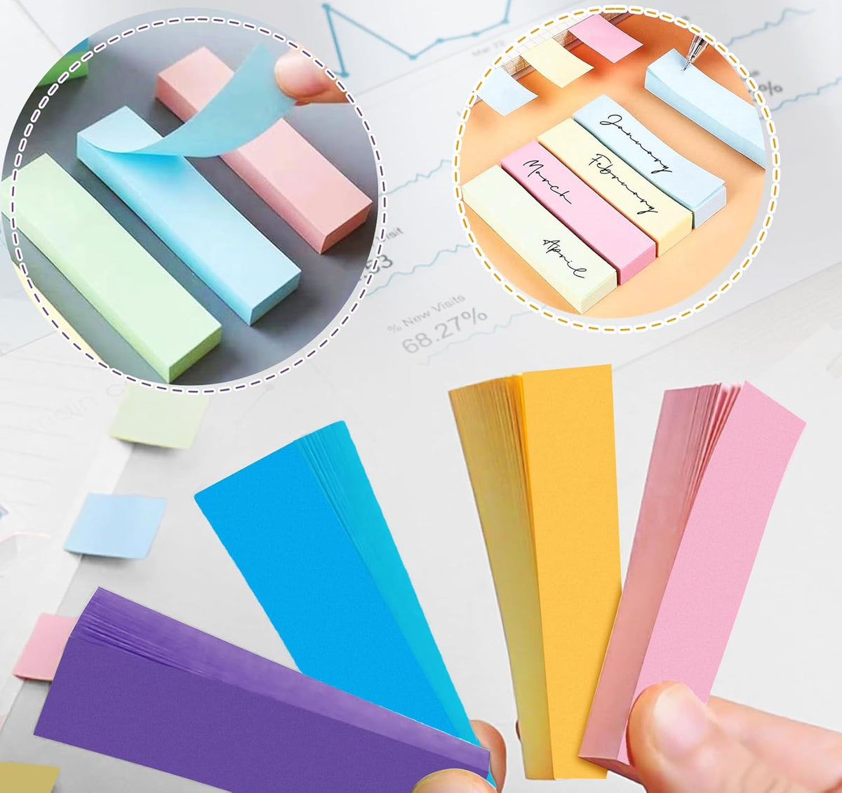 40 Pack Sticky Notes Flags Tabs Page Markers,4000 Sheets Index Tabs,Small Self-Stick Note Pads,8 Bright Colors Page Flags Mini Self-Stick Pads to Post for Office,School,Home,Meeting,Back to School