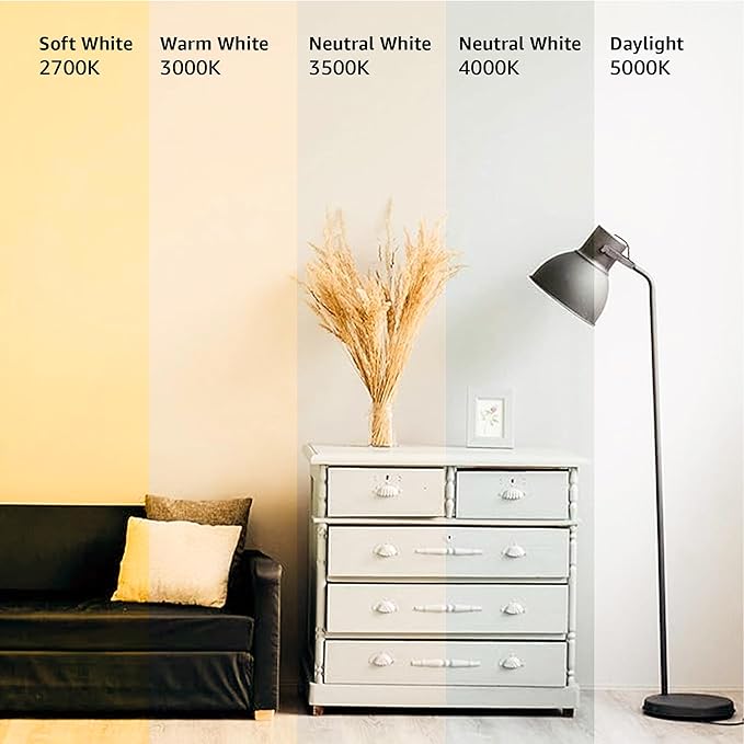 Amazon Basics A19 LED Light Bulbs, 75 Watt Equivalent, Energy Efficient 12W, E26 Standard Base, Soft White 2700K, Dimmable, 10,000 Hour Lifetime , 6-Pack