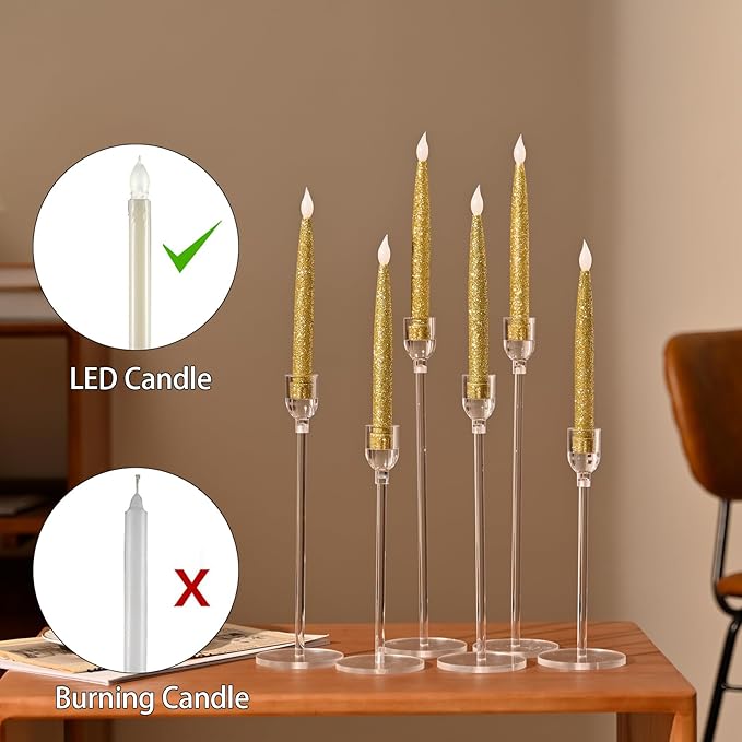 Vincidern 36pcs Acrylic Candle Holders Centerpieces for Table, Taper Candle Holder for Wedding Decor, Holiday, Events,Party, Halloween, Christmas Decorative Candlestick Holder, Taper Candle Holder Set