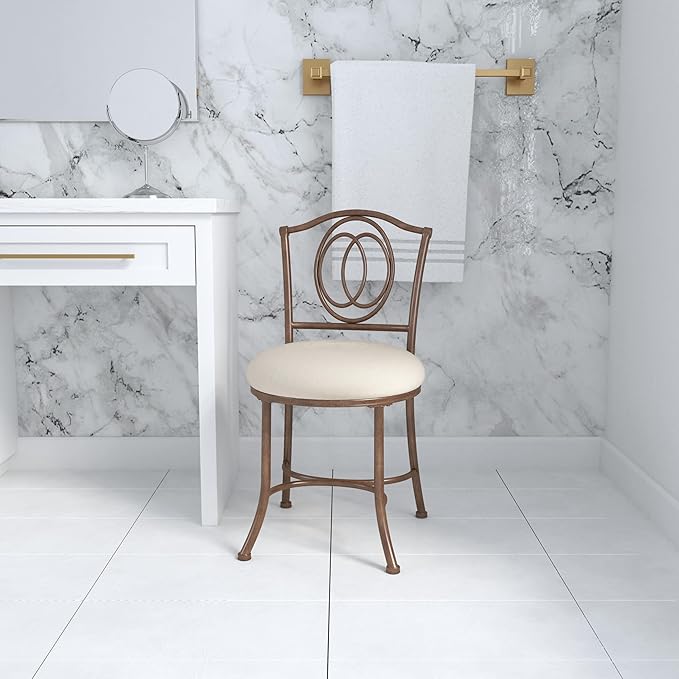Hillsdale Emerson Metal Vanity Stool, Golden Bronze