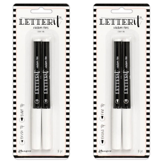 Ranger Letter IT Medium PENS Clear Embossing Ink (2 Packs- Set #1 & #2)