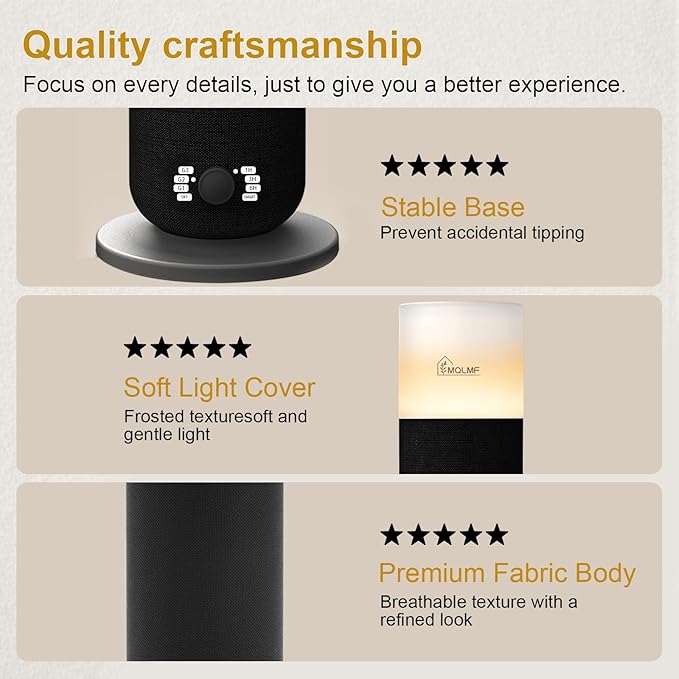 Hotel Collection Diffuser Machine,Fabric-Wrapped Design,Candlelight Atmosphere Lamp,1000 Sq Ft,Waterless Essential Oil Diffuser,Hotel Scent Diffuser,Scent Air Machine for Home - Weave Black