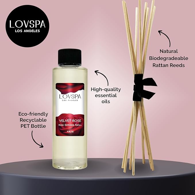 LOVSPA Fresh Cut Flowers Diffuser Oil - Luxury Essential Oils for Diffuser Refill & Air Freshener Room Spray - Long-Lasting & Natural Home Fragrance, Scented Oil for Diffusers, USA Made, 4oz