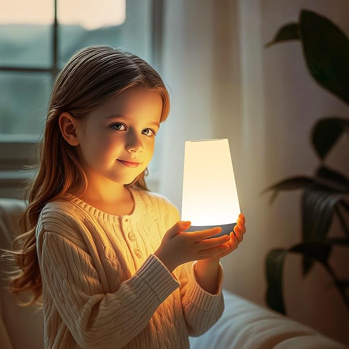 Auxmir Night Light, Dimmable Touch Lamp for Bedroom, Portable Rechargeable Bedside Table Lamp for Baby Nursery, 13 RGB Colors & 5 Brightness, Night Lights for Bedroom Living Room Bathroom Hallways
