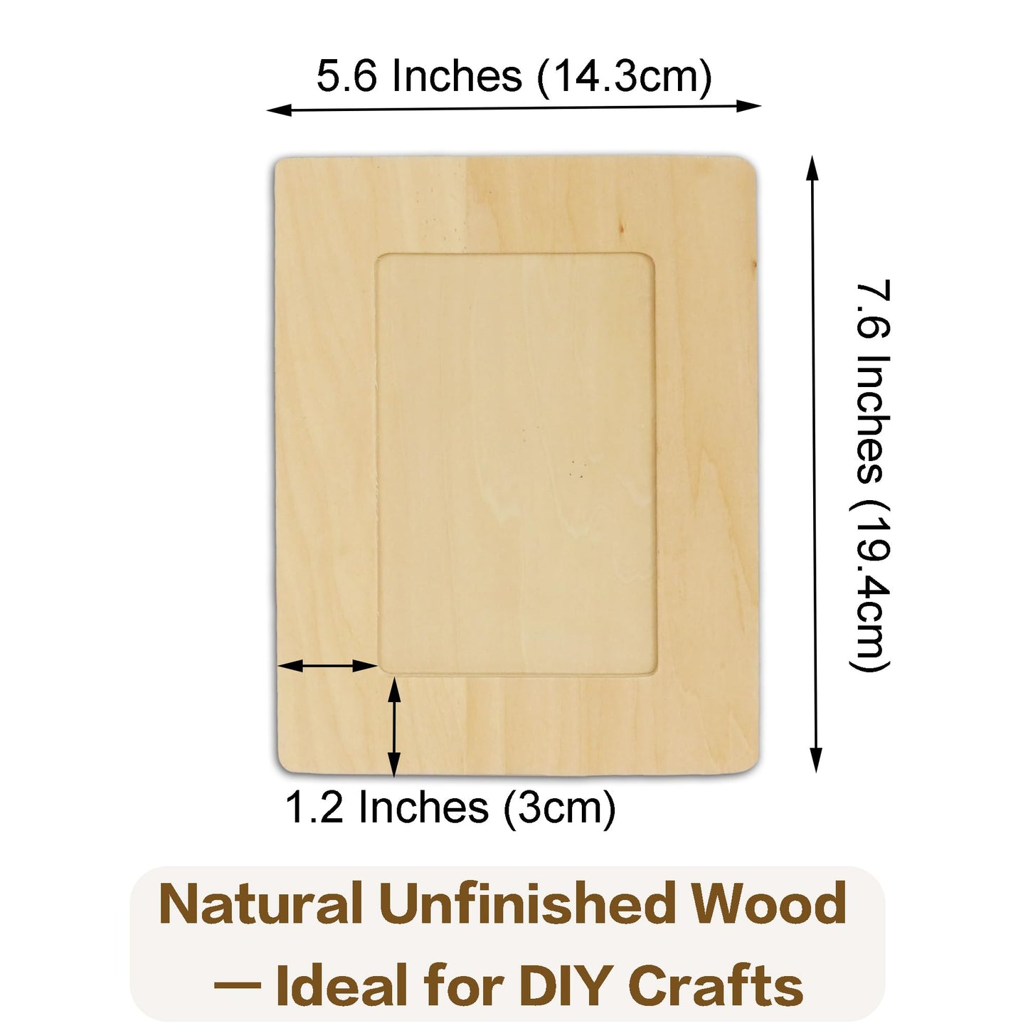 LWR CRAFTS Wooden DIY Photo Frame 4" x 6"" Pack of 2"