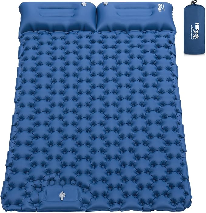 HiiPeak Sleeping Pad - Ultralight Inflatable Sleeping Mat with Built-in Foot Pump, Durable Compact Waterproof Camping Air Mattress for Camping, Backpacking, Hiking, Tent Trap Traveling