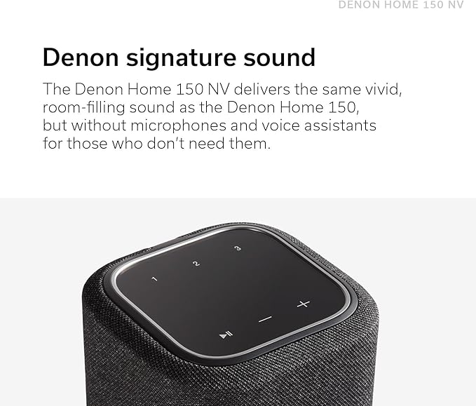 Denon Home 150 NV Home Stereo Wireless Speaker (White), Bluetooth Wireless, 1" Tweeter, 3.5" Woofer, HEOS Built-in, AirPlay 2, Multi-Room Streaming, Simple Setup, Compact Design