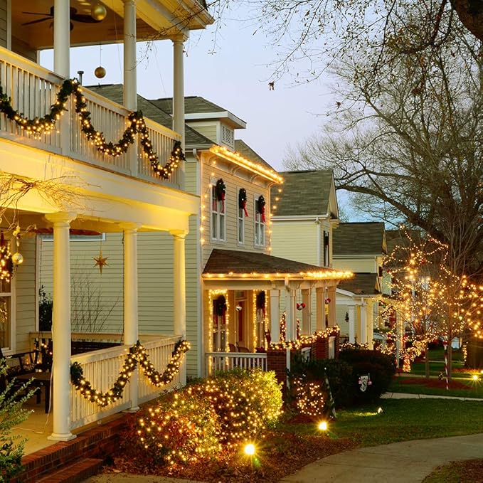 Moobibear LED String Lights 99ft 300 LEDs 2 Packs Fairy Lights, Dimmable Outdoor/Indoor Starry String Lights, Warm White Copper Lights with Remote for Garden Room Patio Party Decor