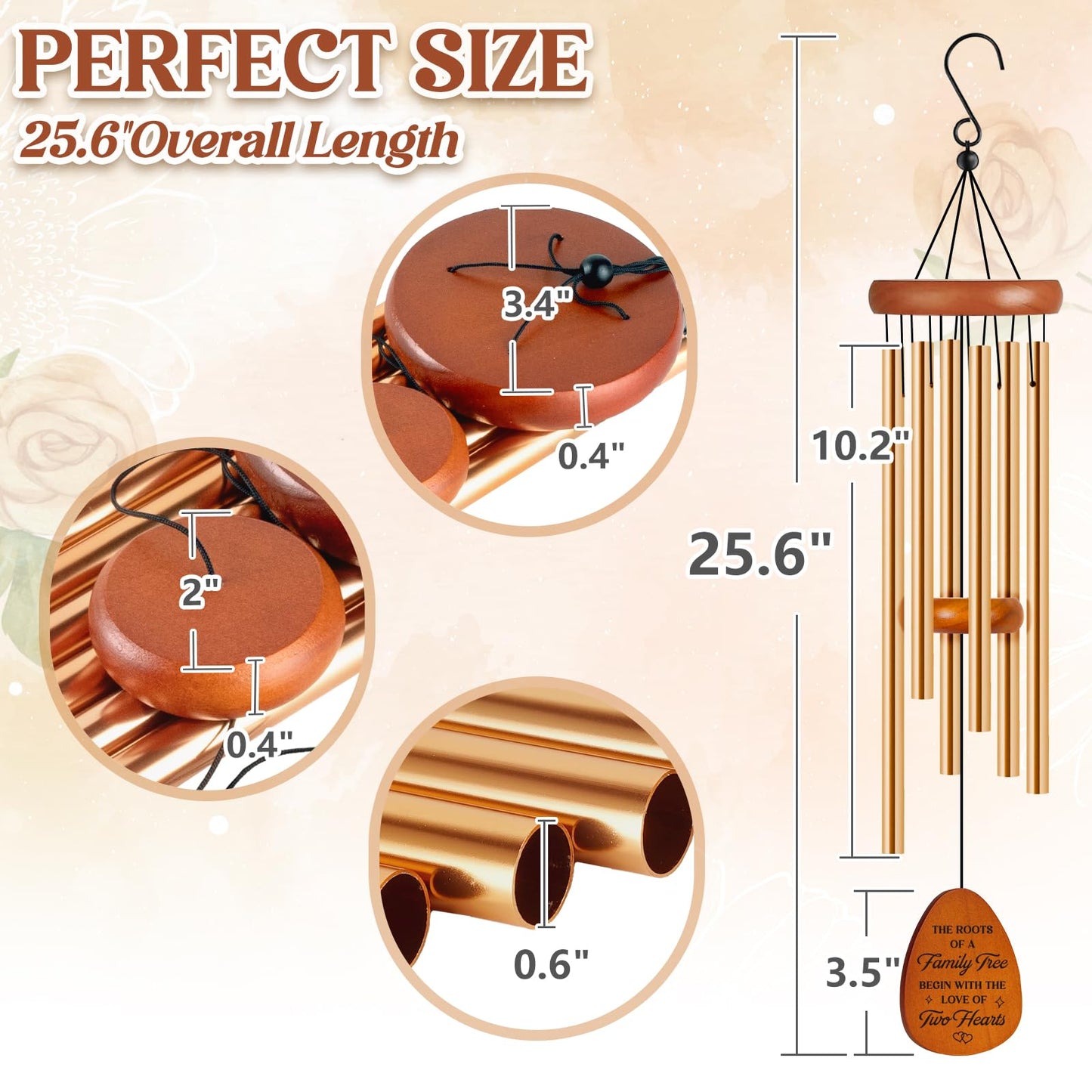 50th Anniverasry Wedding Gifts Wind Chimes, Anniversary Golden Gift for Couple, Wife, Husband, Romantic 50 Years Presents for Parents, Friends, Grandparents