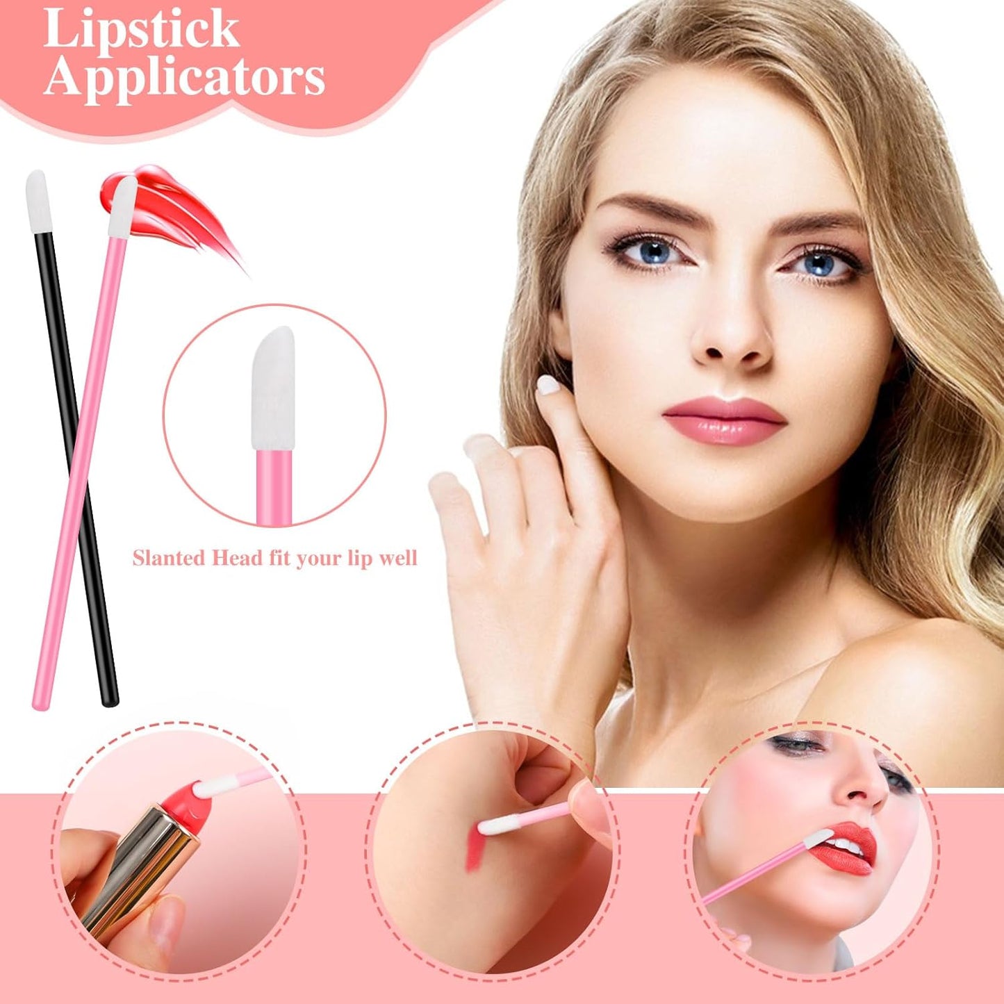 Disposable Makeup Applicators Tools Kit, 100 Mascara Wands 100 Lipstick Applicators 50 Disposable Eyeliner Brushes 10 Eye Shadow Brush with Organizer Box