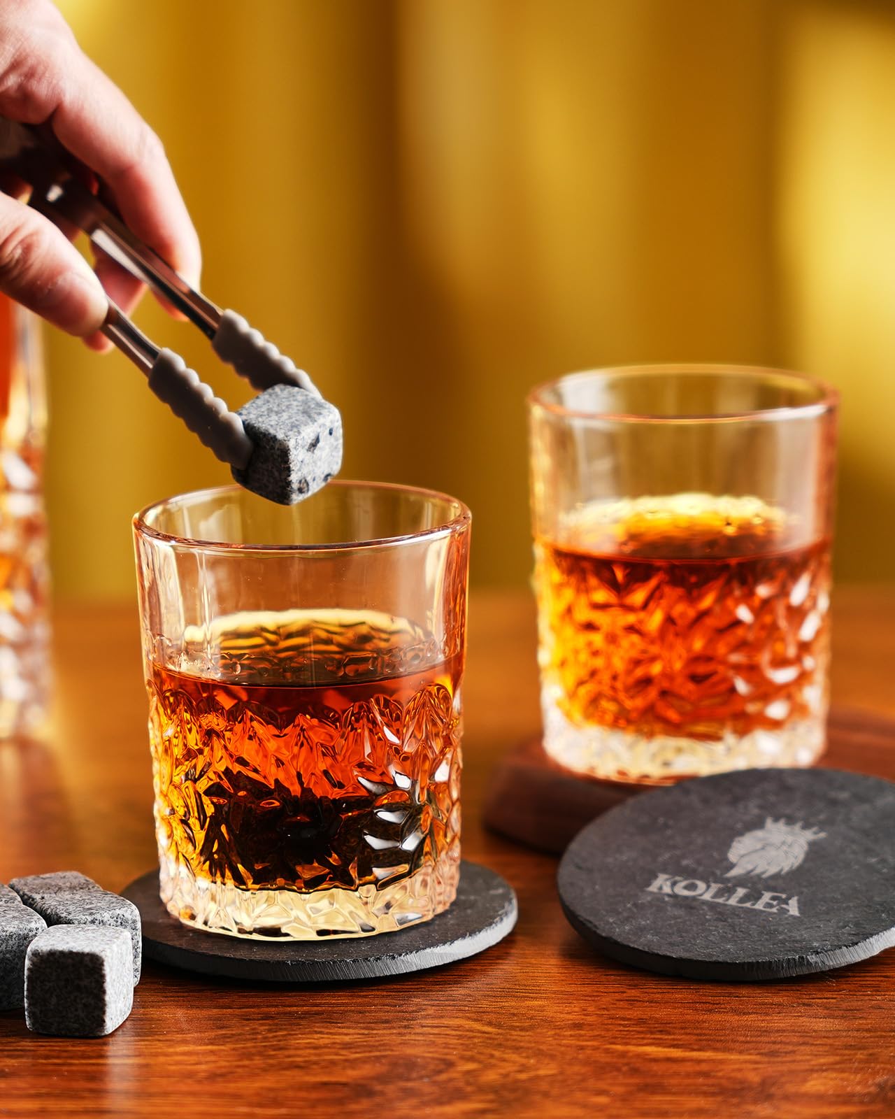 Kollea Christmas Gifts for Brother, 27 Oz Whiskey Decanter Set with 2 Glasses & Whiskey Stones, Best Brother Birthday Gifts from Sister Brother, Unique Cool Anniversary Presents Ideas for Men Him
