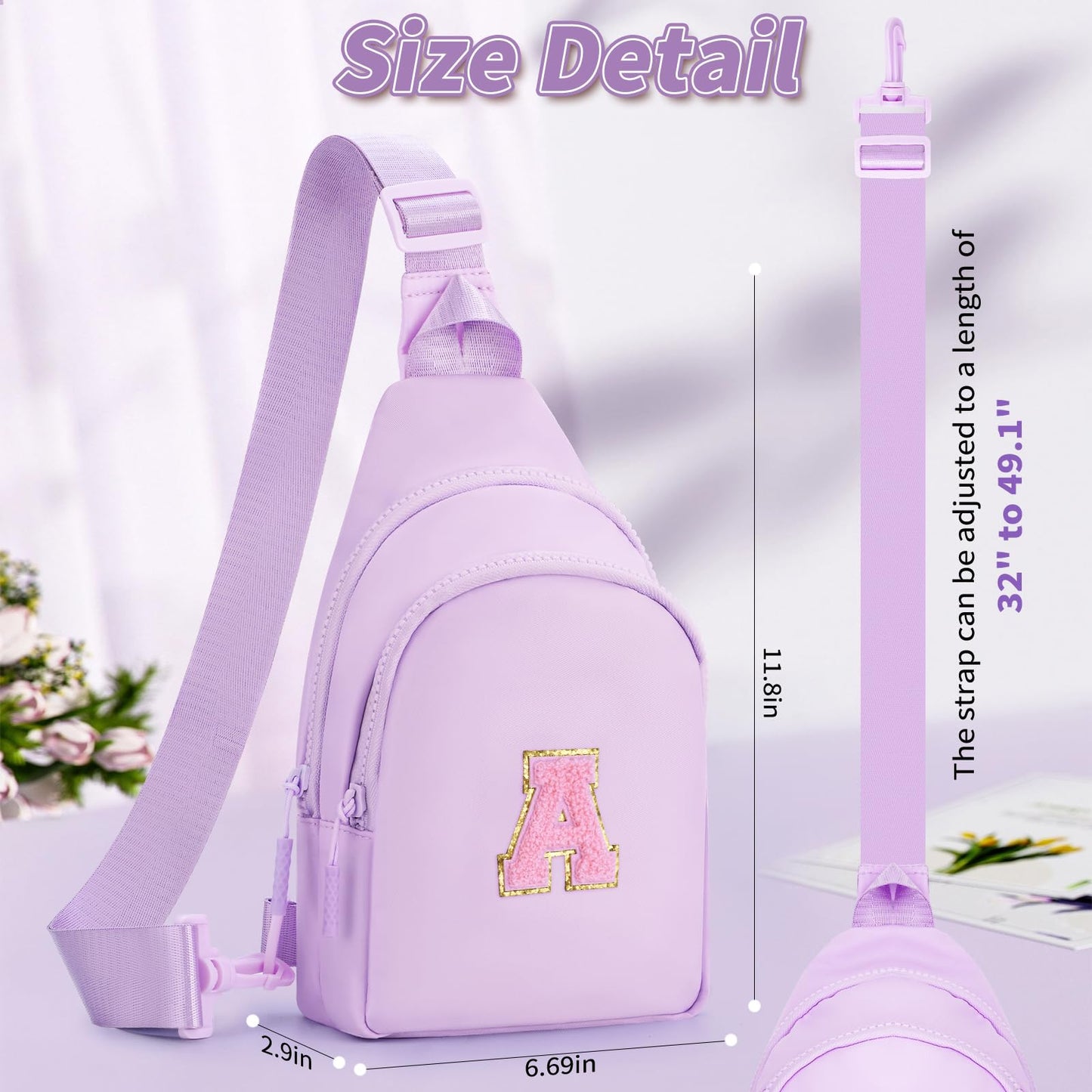 Fystdtote Birthday Gift for 5 6 7 8 9 10 11 12 13 14 15 16 Year Old Girls Fanny Pack Crossbody Bags for Women,Cute Trendy Stuff - Lavender,A