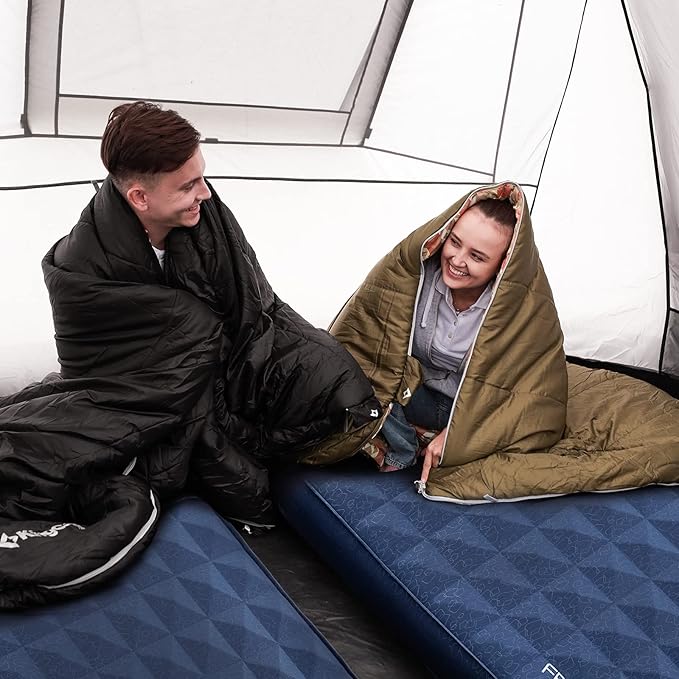 KingCamp Self Inflating Sleeping Pad for Camping with Built-in Pillow, Ultralight Sleeping Pad Camping Mat Durable for Camping Backpacking Hiking Single Double, 4 Size