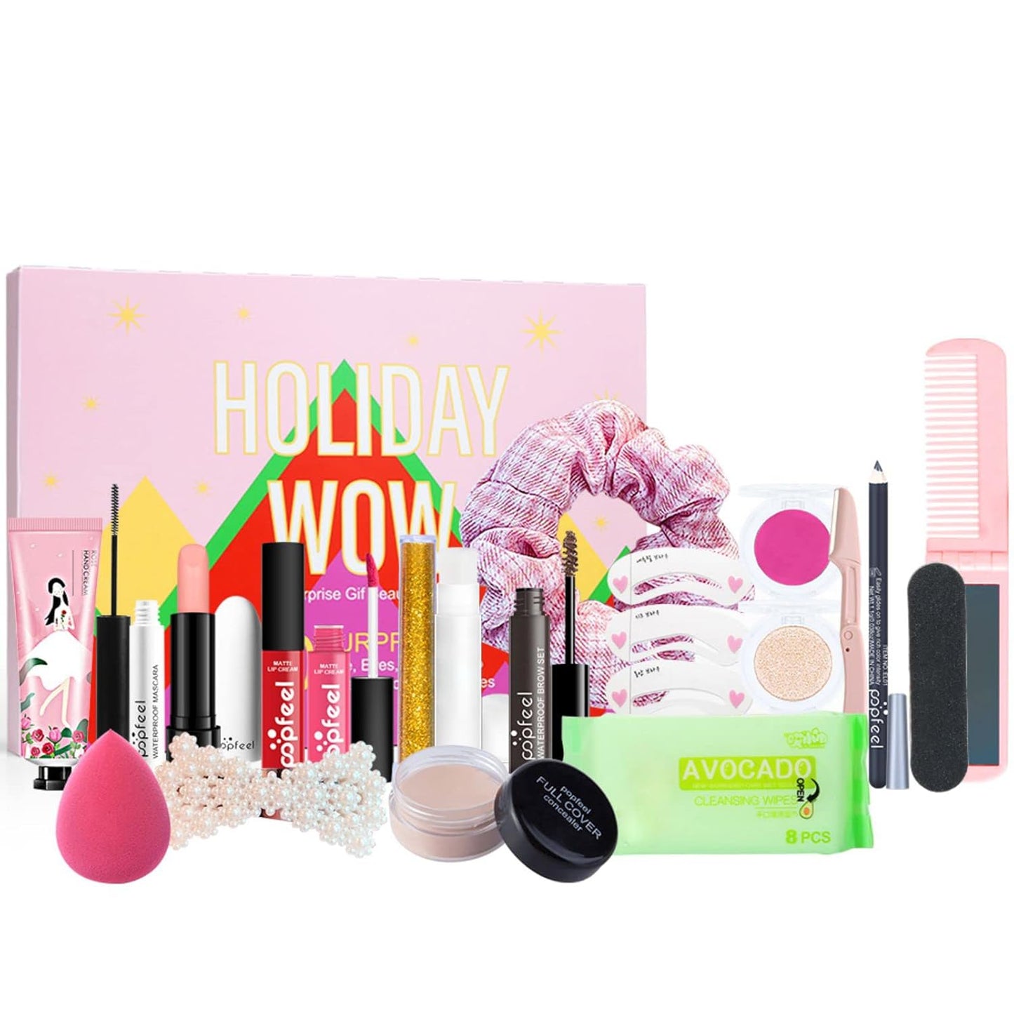 All-in-One Makeup Gift Set Carry All Makeup Kit Women Full Kit With Makeup Bag Lipgloss Lipstick Concealer Blush Foundation Face Powder Eyeshadow Palette Cosmetic Palette #9