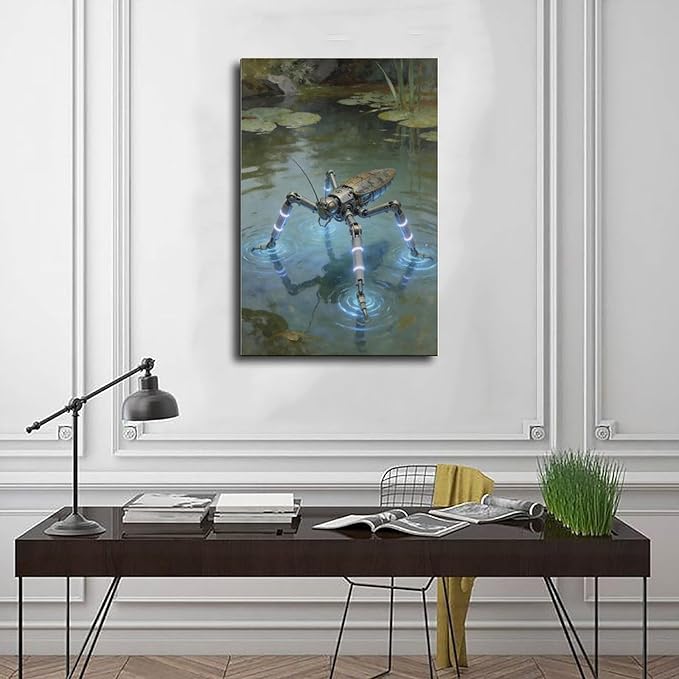 Framed Modern Sci Fi Wall Art for Living Room And Studio Futuristic Minimalist Decor 16x24inch(40x60cm)