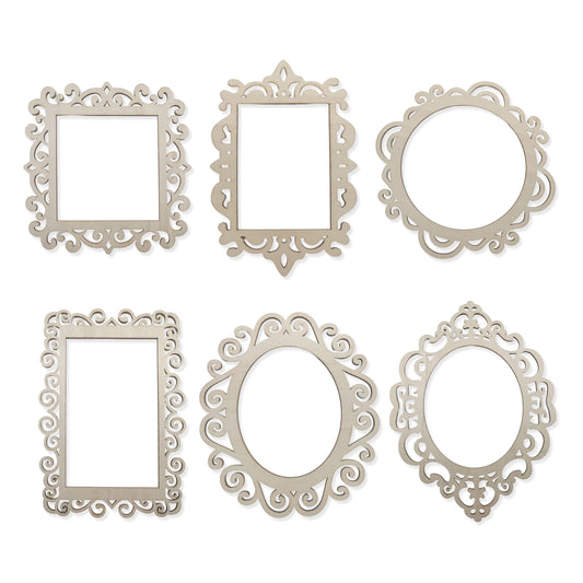 Nudaoz 18-Piece Unfinished Wooden DIY Photo Frames, 5.9 Inches Assorted Sizes, Decorative & Hanging Ornaments, Ideal for Photo Display, Home Decor & Craft Projects