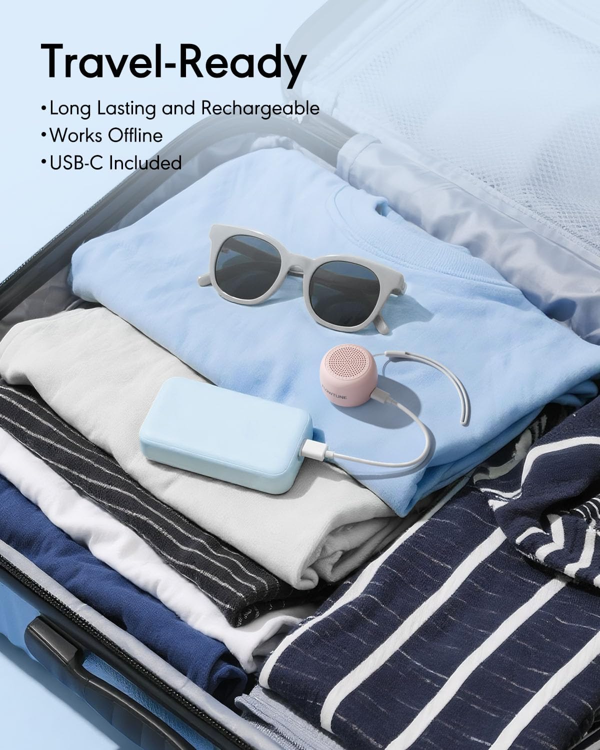 Sound Machine Flowtune White Noise Machine for Baby Adults, Mini Portable Sound Machine for Travel, 6H Timer, 18 Soothing Sleep Sounds Gift (Sakura Pink)