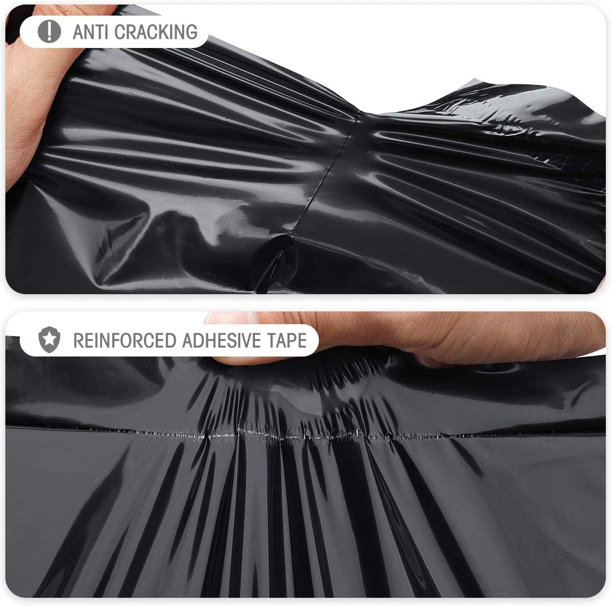 Fuxury Poly Mailers 10x13 Inch 50 Pcs, Waterproof Shipping Bags for Clothing, Strong Adhesive Shipping Envelopes for Small Business Suppliers, Self Seal Mailers Poly Bags Mailing Envelopes Black