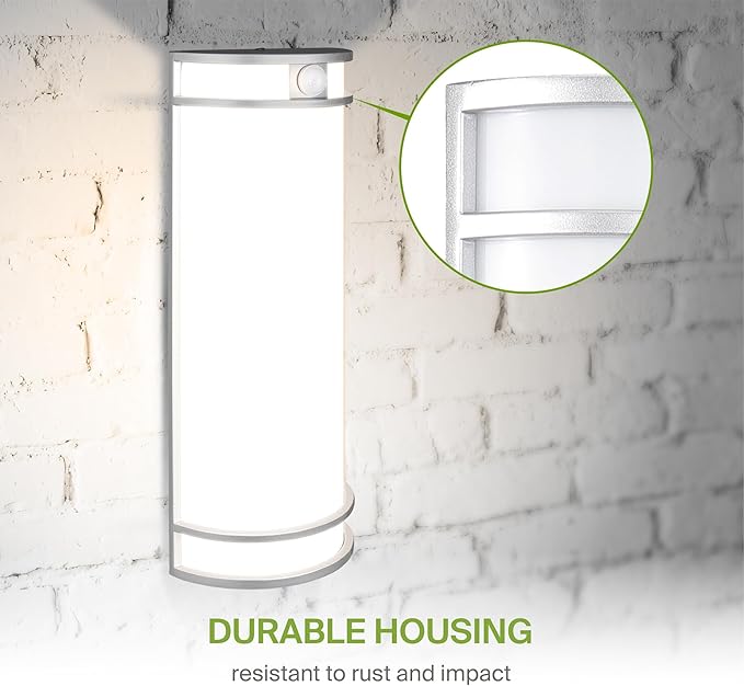 ASD 18 Inch Motion Sensor LED Outdoor Sconce Lights - 20W 3000K 4000K 5000K Nickel Exterior Lighting Fixtures, Dimmable Exterior Lights for House, Modern Patio Wall Light Fixture ETL 2 Pack
