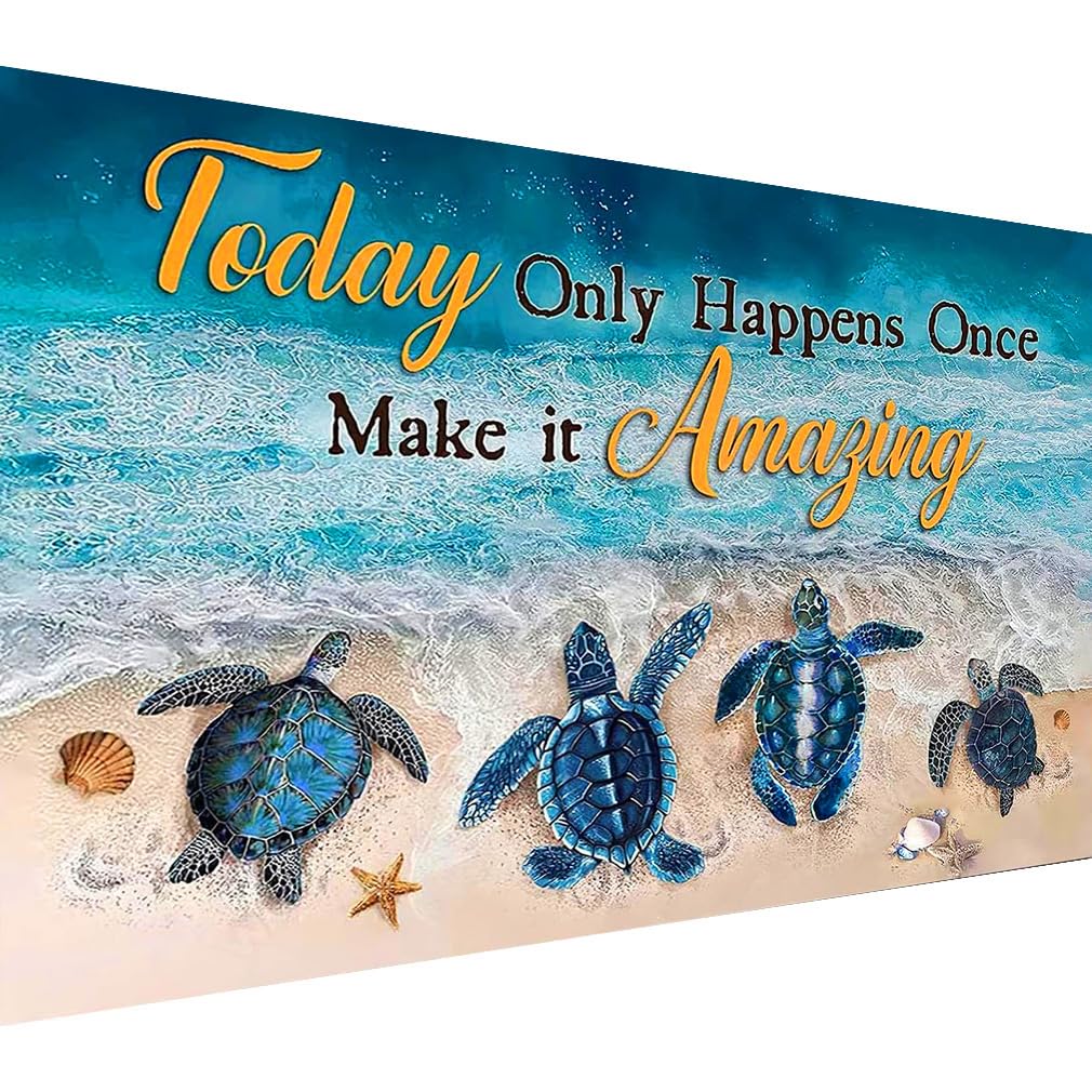 croshom Large Diamond Art Kits for Adults, Sea Turtle Large Diamond Painting Kits for Adults, Summer Diamonds Art Kit for Adult, 5D DIY Full Round Drills Craft for Gifts, Home Wall Decor 27.6"x15.7"""