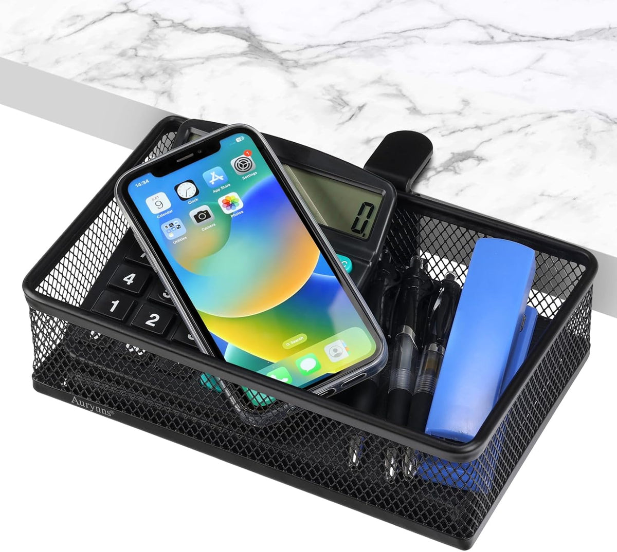 Clip-on Drawer organizers, desk organizer,can be clipped around the table to store small items. (Black - Small), Bronze Gold