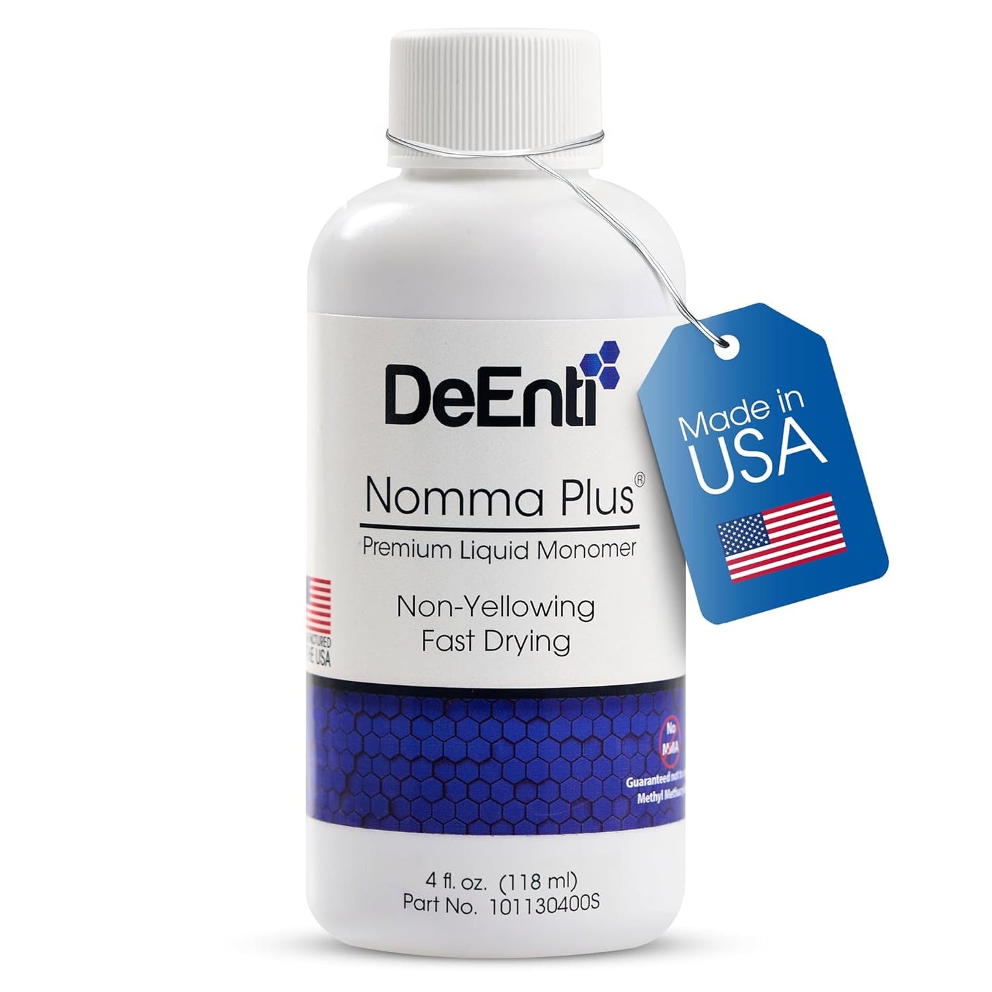 Nomma Plus Professional Liquid Monomer, EMA Nail Liquid for Acrylic Powder, Non-Yellowing Monomer, 4oz Bottle, Professional Salon Quality Manicure and Pedicure Supplies