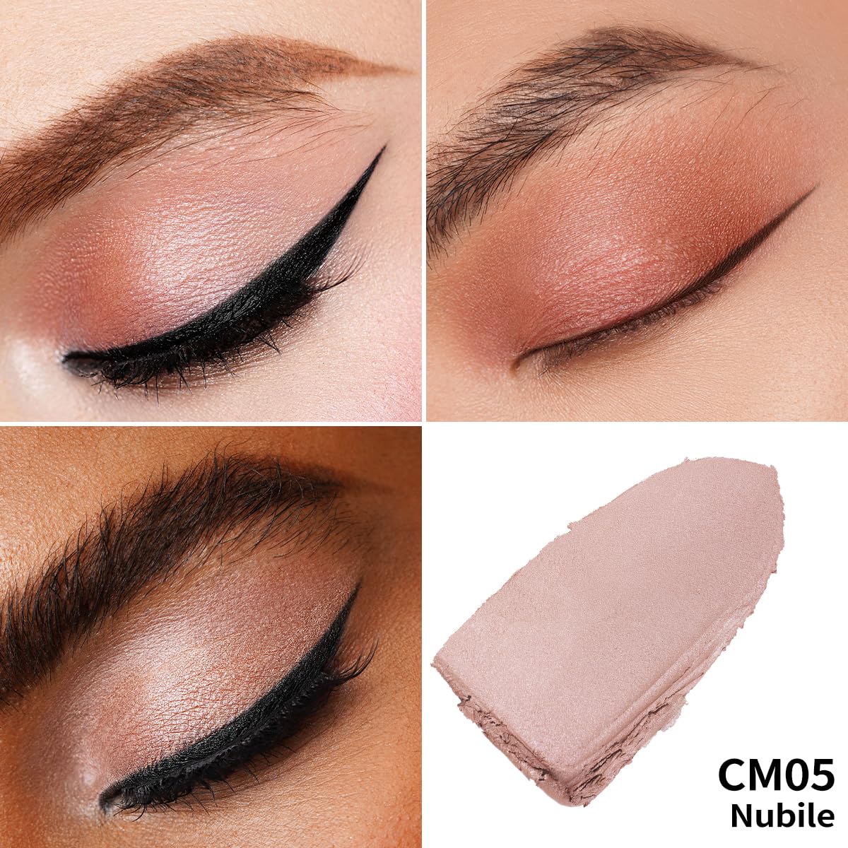 Oulac Matte Eyeshadow 3-in-1 Eyeshadow Eye Primer&Eyeliner Highly Pigmented Waterproof Smudge-proof Long Lasting Wear Smooth&Blendable Formula for Natural Look,Vegan & Cruelty-Free,CM05