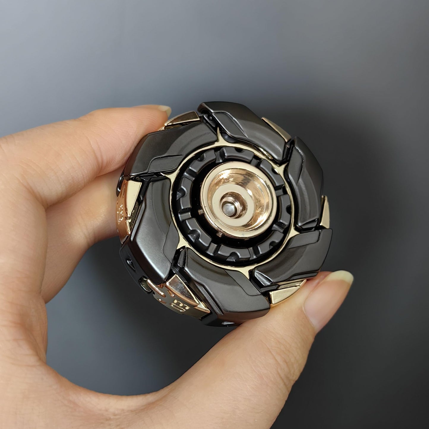 T-Conceal EDC Fidget Sliders Open Armor Spinning TopFidget Toys Stress Relief for Adults Magnetic Metal (Gray Gold)