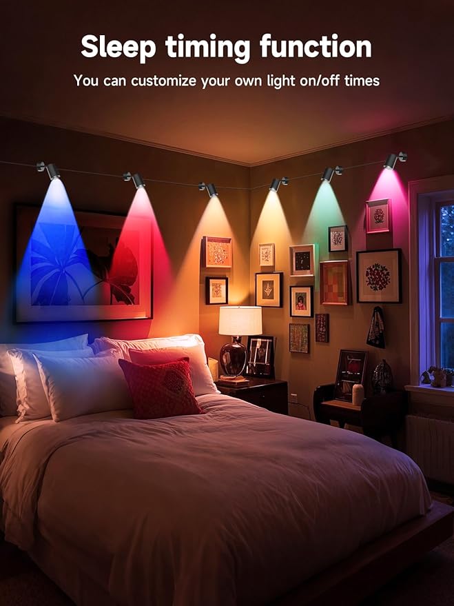LED Spot Lights, Color Changing Wall Light with APP & Remote Control, Music Sync, Ambient Lighting Indoor Spotlight Lamp for Living Room Bedroom Christmas Decor