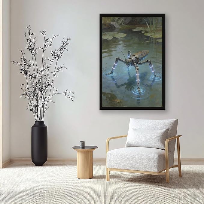 Framed Modern Sci Fi Wall Art for Living Room And Studio Futuristic Minimalist Decor 08x12in