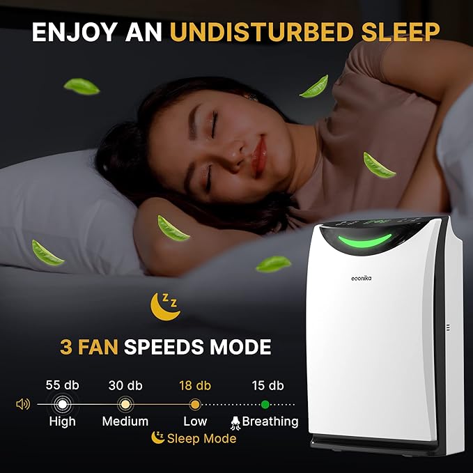 4 in 1 Humidifier and Air Purifier in One Large Room – HEPA Air Purifier and Humidifier Combo with UV Light, Quiet for Bedroom and Living Room – Whole House Large Room Cleaner