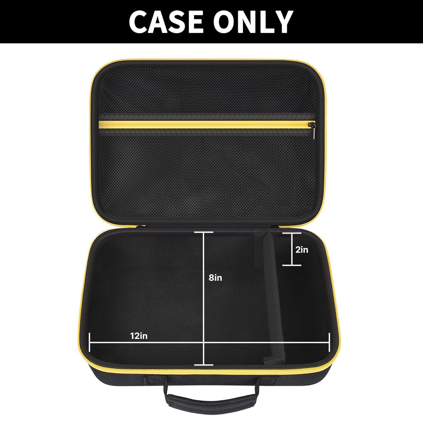 Hard Storage Tools Case, Store for DeWalt Drill Tools & Angle Grinder/for AstroAI Tire Inflator and More - 12"x8""x2"" with Mesh Pocket & Comfort Handle"