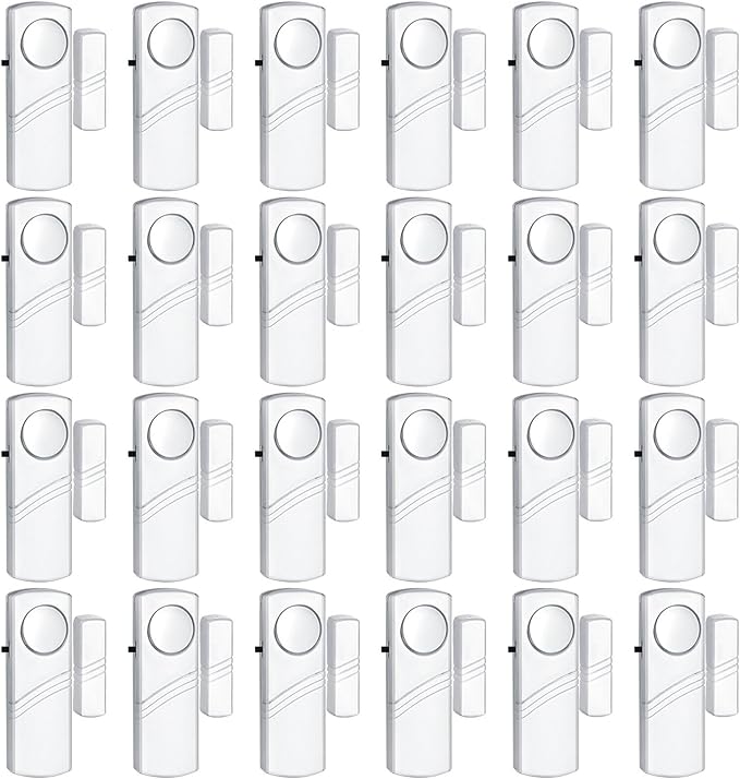 24Pack Door Window Alarms - Wireless DIY Security Sensor for Home, Burglar Alarm for Doors, Windows, Pool, Shed, Caravan, Car | Child Safety & Personal Protection Kit (W-Door Alarm shou 24pcs)
