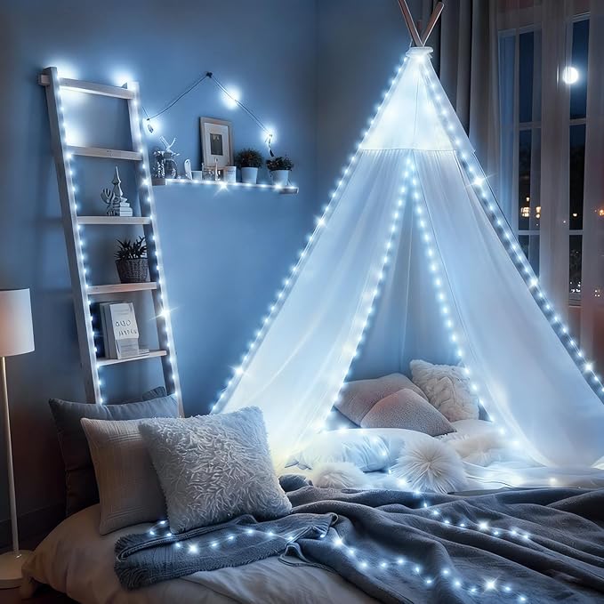2 Pack Each 132 FT 400 LED Fairy Lights Plug In Christmas Lights Outdoor Decorations Waterproof String Lights with Timer 8 Modes Memory for Holiday Wedding Party Tree Wall Bedroom Garden-Cool White