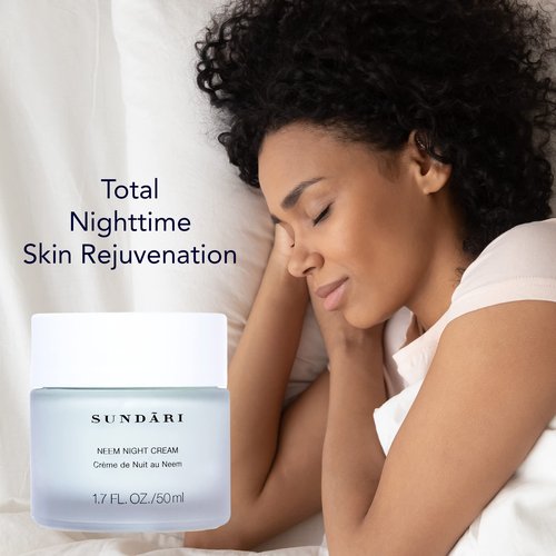 SUNDARI Neem Night Cream - 1.7 Fl Oz, Night time Moisturizer with Botanical Extracts, Wrinkle Repair & Hydration, Nourishes and Soothes Skin, Restores Natural Radiance, All Skin Types