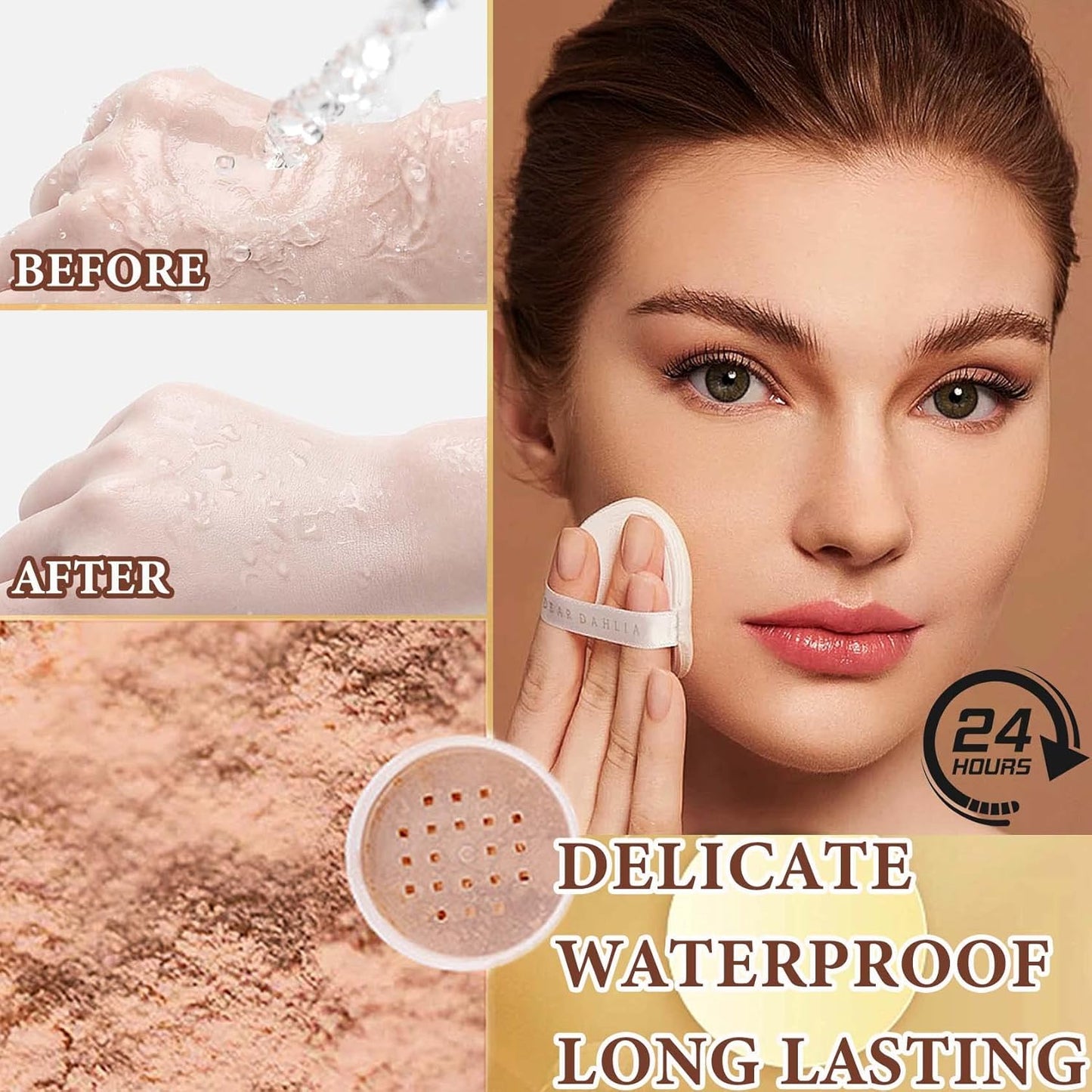 Loose Face Powder,Oil Control Loose Face Setting Powder Matte Flawless Finish Make Up Setting Powder Lightweight Long Lasting Finishing Powder Soft Natural Focus Effect Makeup(3#)