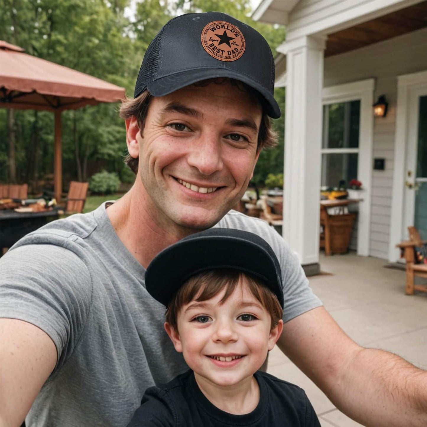 Worlds Best Dad Ever Hat Fathers Day Birthday Gifts for Dad Papa from Daughter Son Black Trucker Hat