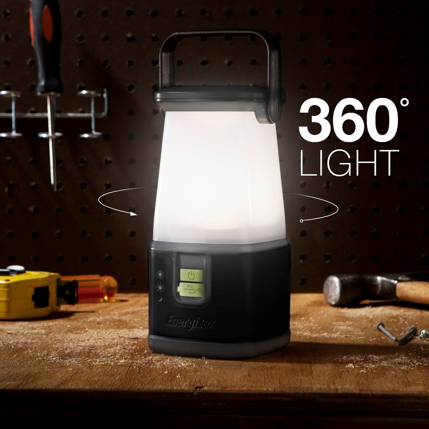 ENERGIZER WeatheReady LED Camping Lantern PRO-360, IPX4 Water Resistant Tent Light, Ultra Bright Battery Powered Lanterns for Camping, Outdoors, Emergency Power Outage