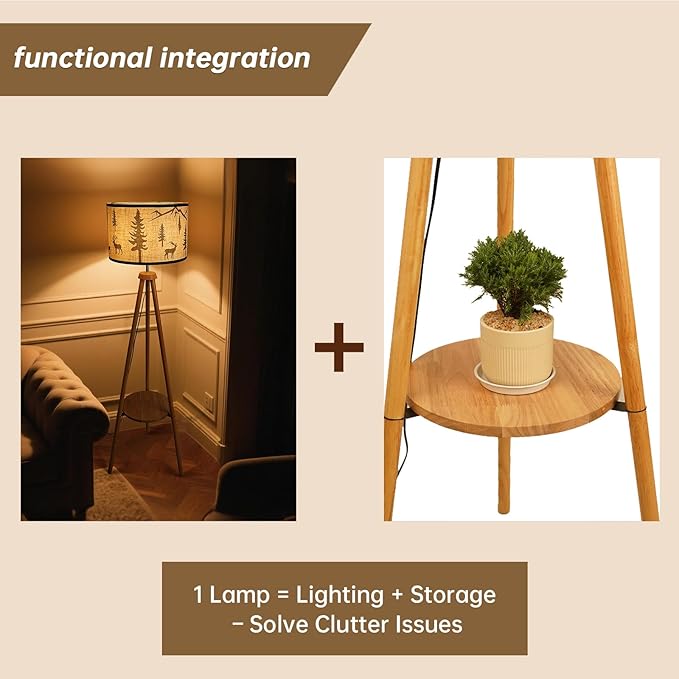 Tripod Floor Lamps for Living Room Tall Standing Lamp Modern Floor Lamp with Fabric Shades,Dimmable Floor Lamp Industrial Reading Light for Living Room,Bedroom,Office