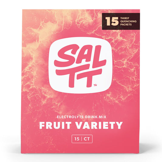 Keto Chow SALTT Electrolytes Powder Packets, Fruit Variety Pack (15 Packets) - Magnesium, Potassium, Sodium, Trace Minerals - Vegan & Gluten Free - Travel Essentials - Made in USA