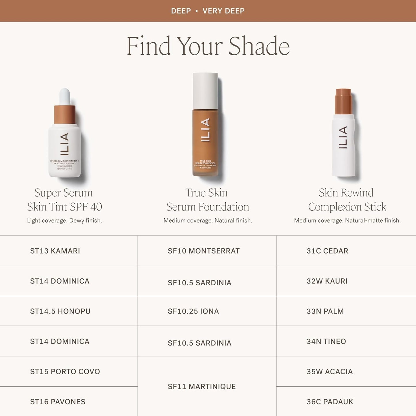 ILIA - Skin Rewind Complexion Stick - Foundation + Concealer + Skincare | Non-Toxic, Vegan, Cruelty-Free, Clean Makeup (33N - Palm, 0.35 oz | 10 g)